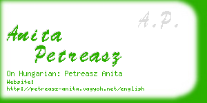 anita petreasz business card